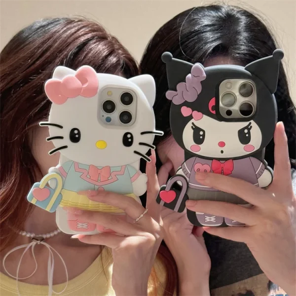 3D Hello Kitty Kuromi iPhone Case